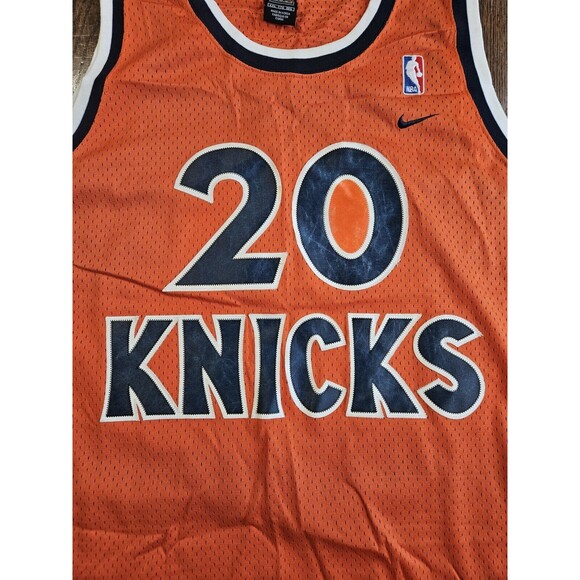 Vintage Allen Houston New York Knicks Orange Mens Sewn Jersey NIKE XXL Length +2 - Picture 4 of 12